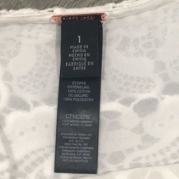 Chico’s Black Label White Lace Spaghetti Strap Top - Picture 9 of 10